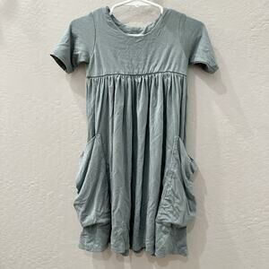 Remie Girl Dusty Seafoam Green Short Sleeve Day Dress
